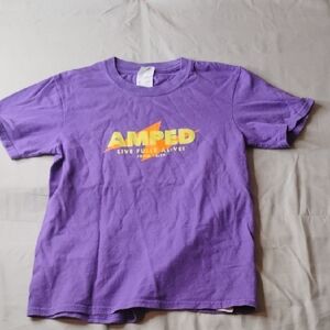 Port and Company Purple Kids Tee with Amped Design